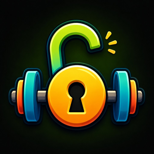 GymHabit logo — an open lock fused with a barbell